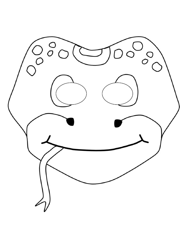 çocuklar için hazır kağıttan Yılan maskesi şablonu